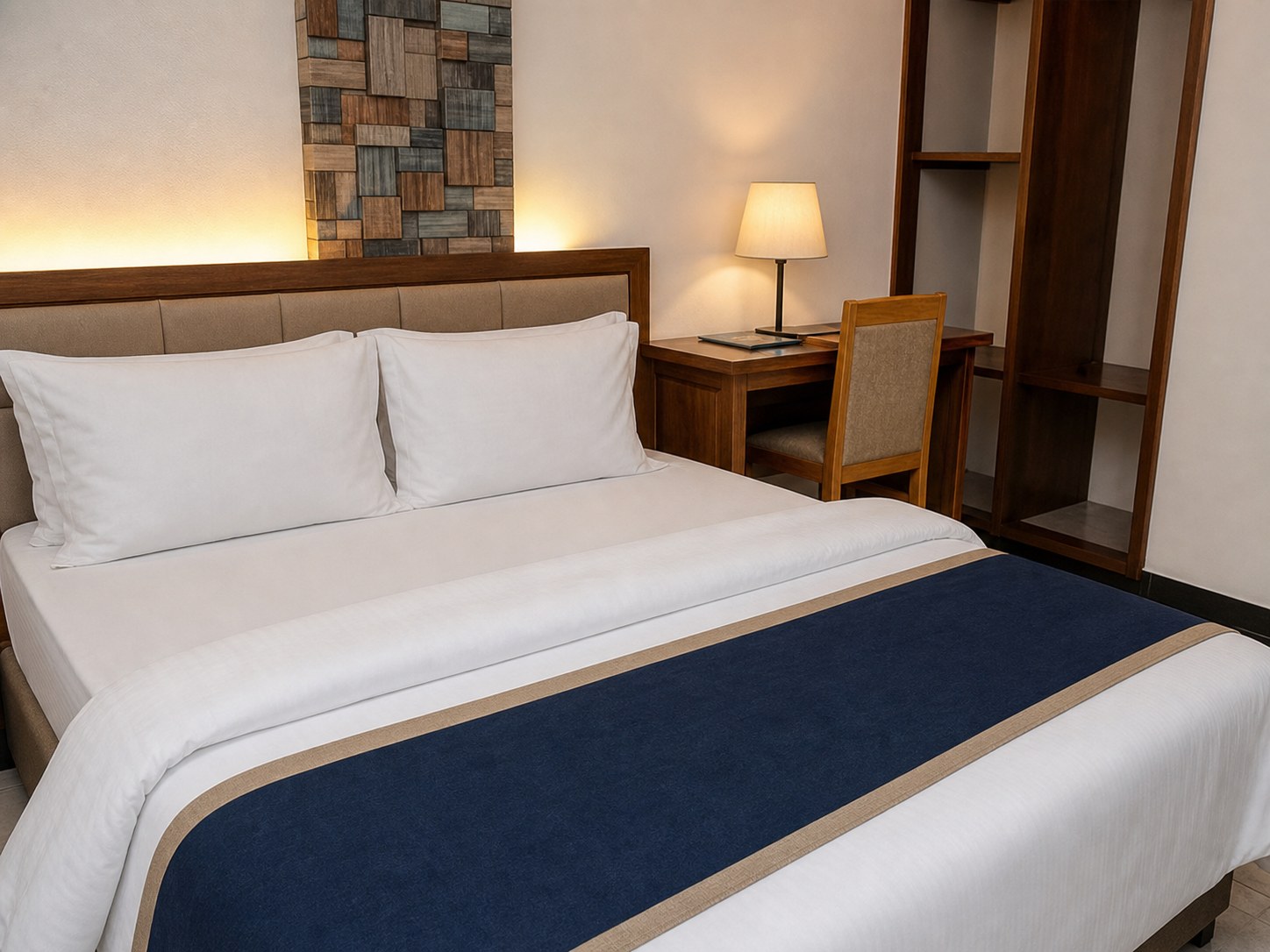 Guest room at The Diplomat Hotel & Conference Center (DHCC)